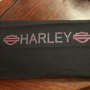 Harley Black Scarf with Rhinestone Logo